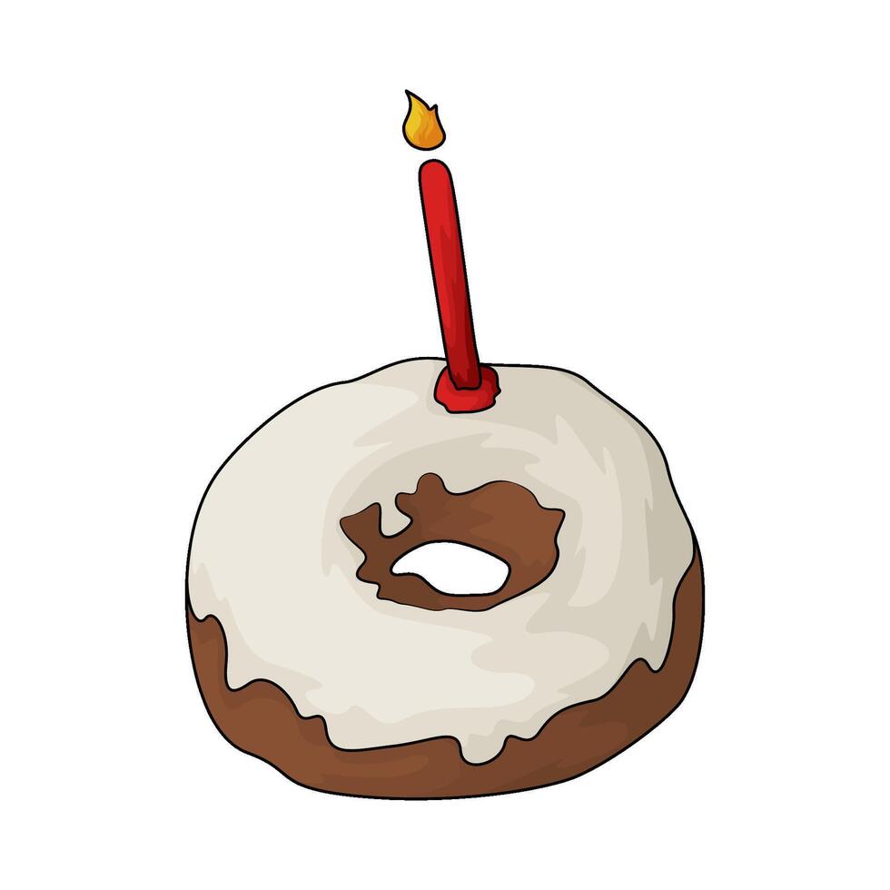 donut with candles vector