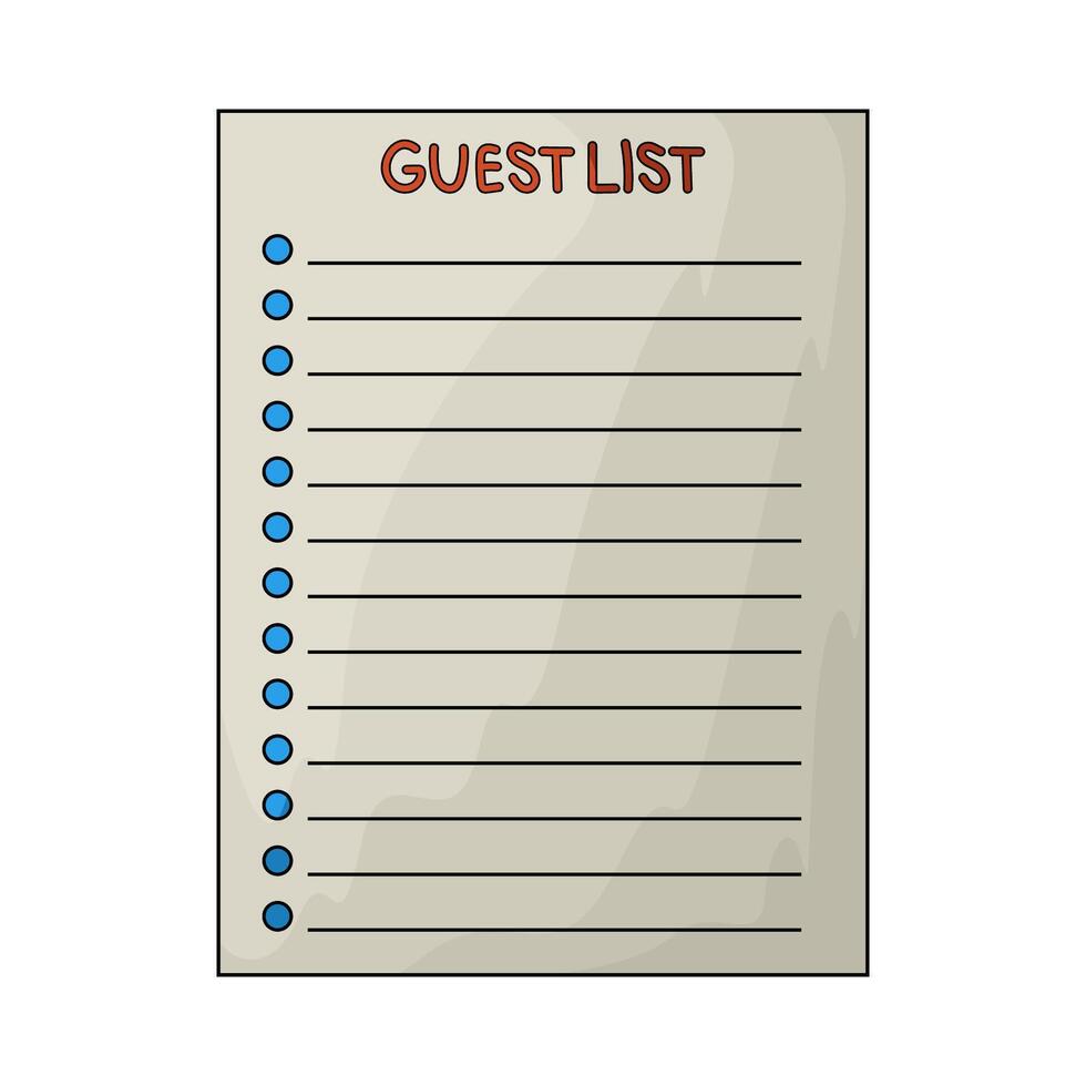 Illustration of guest list vector