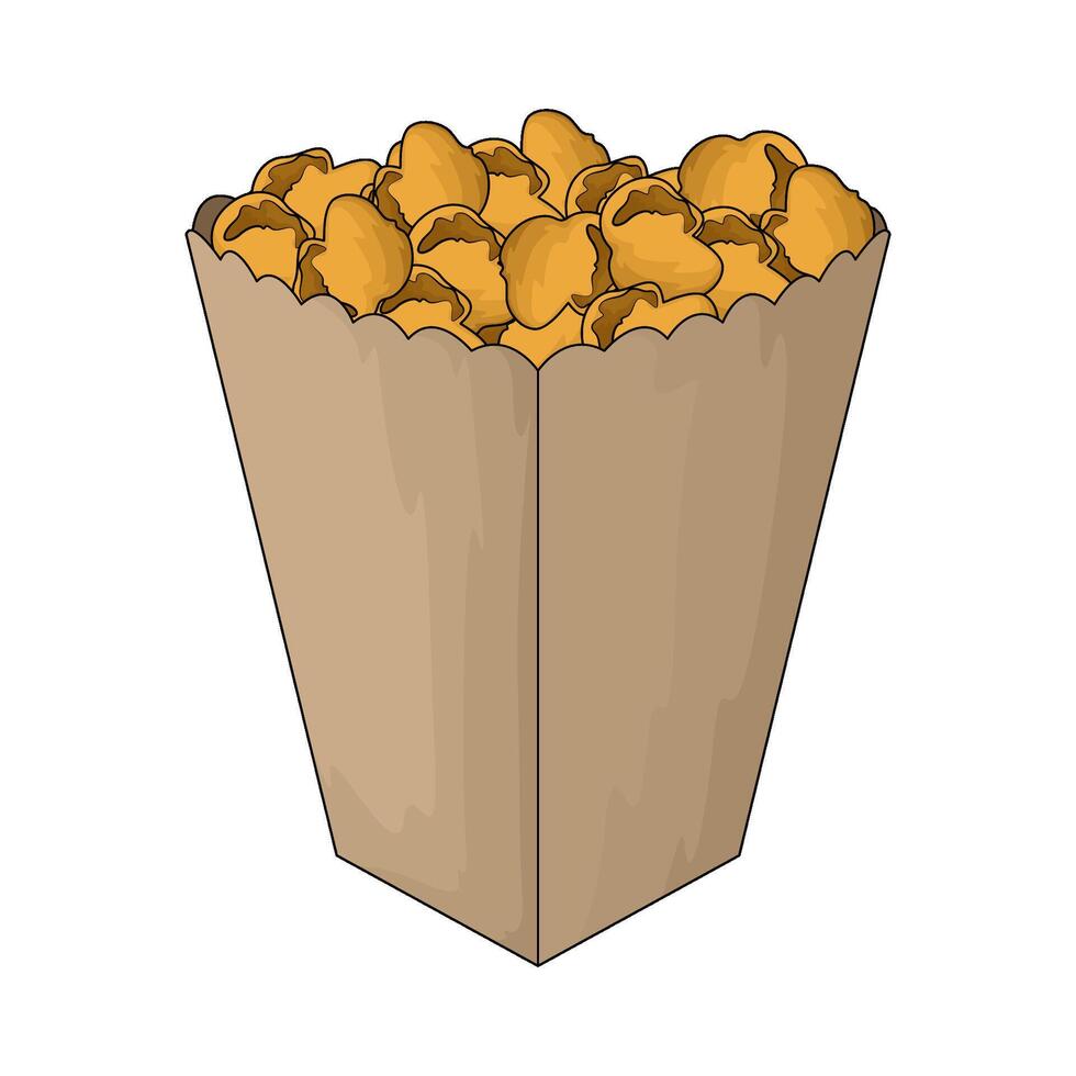 Illustration of popcorn bucket vector