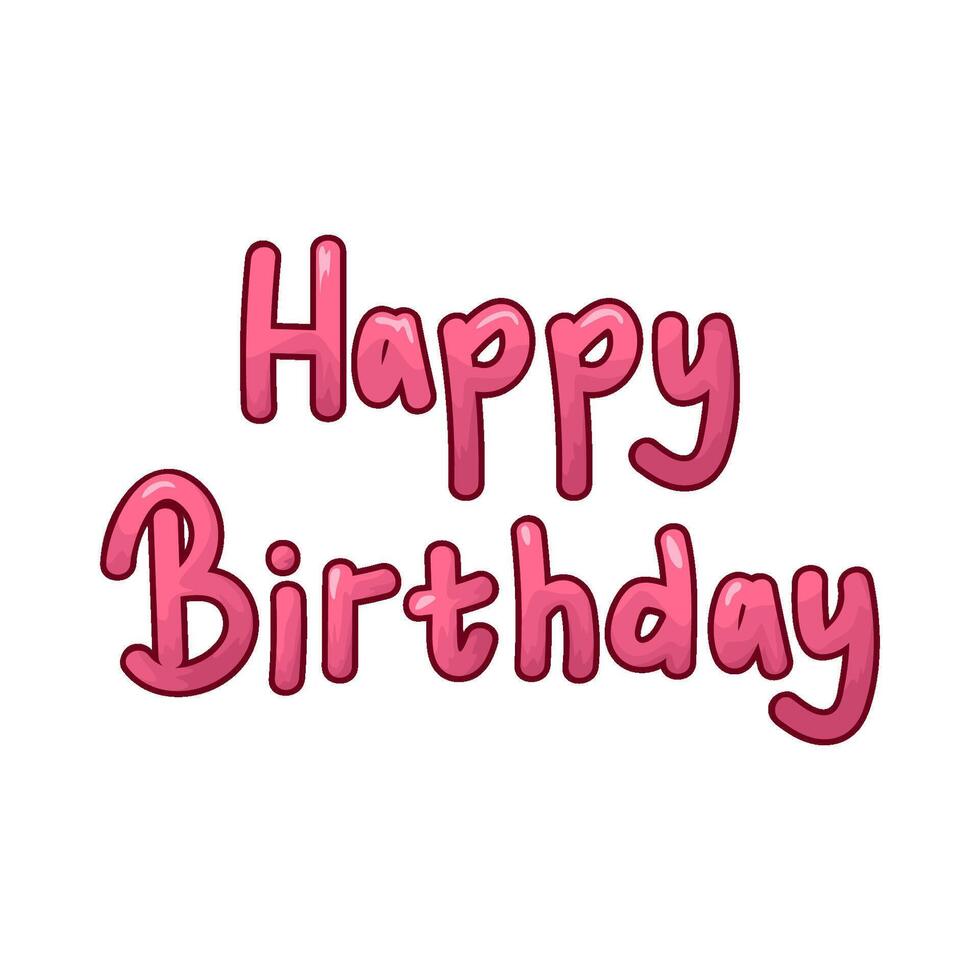 Illustration of happy birthday text vector