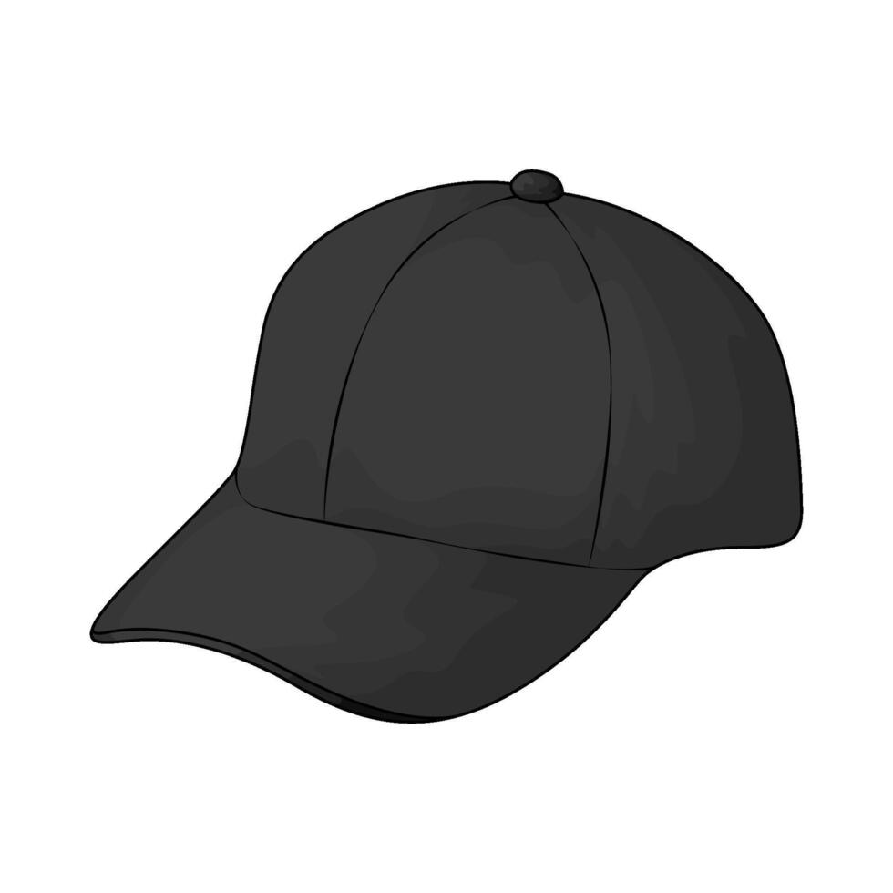 black cap illustration vector
