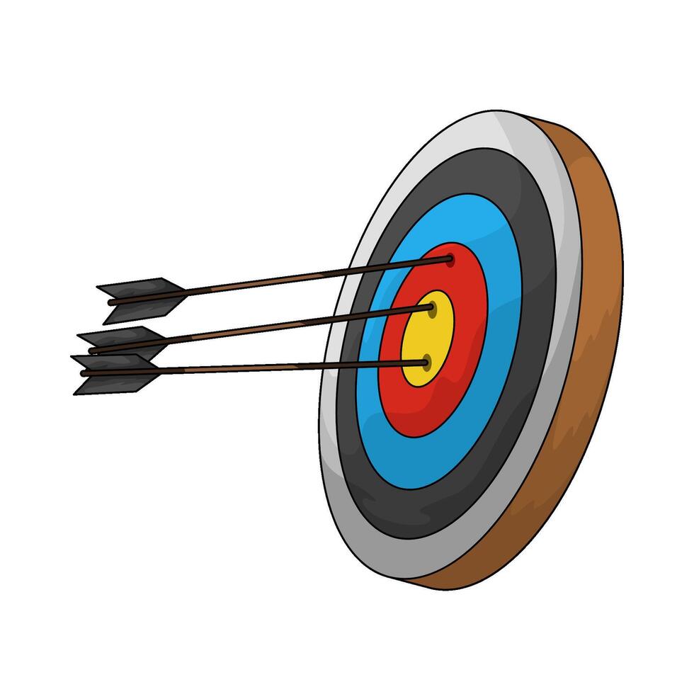 illustration of arrow stuck in the board vector