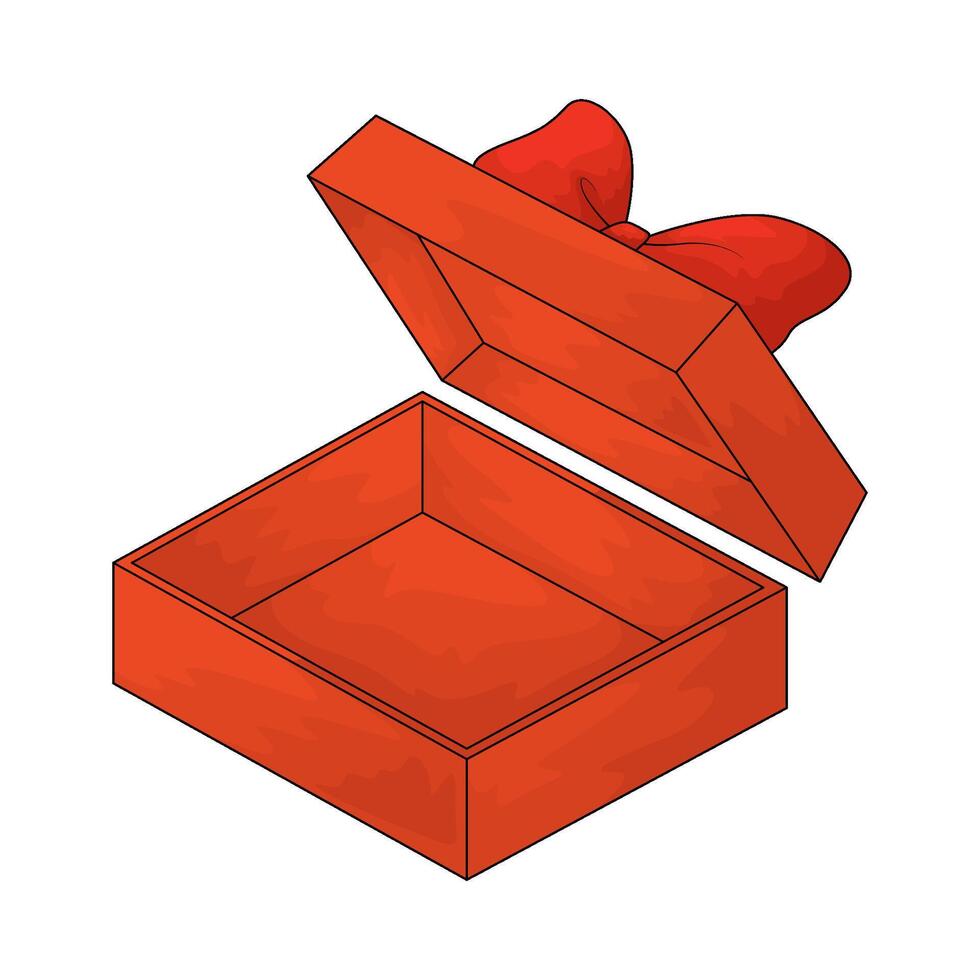 orange gift box with red ribbons vector