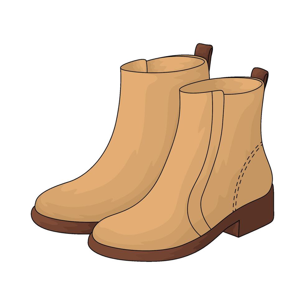 Woman ankle boots illustration vector
