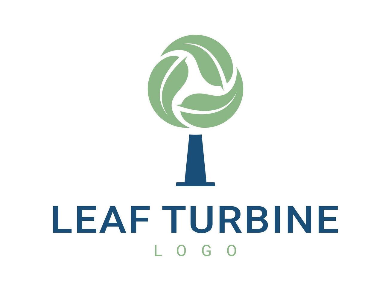 Elegant Contemporary Leaf Turbine Logo Design vector