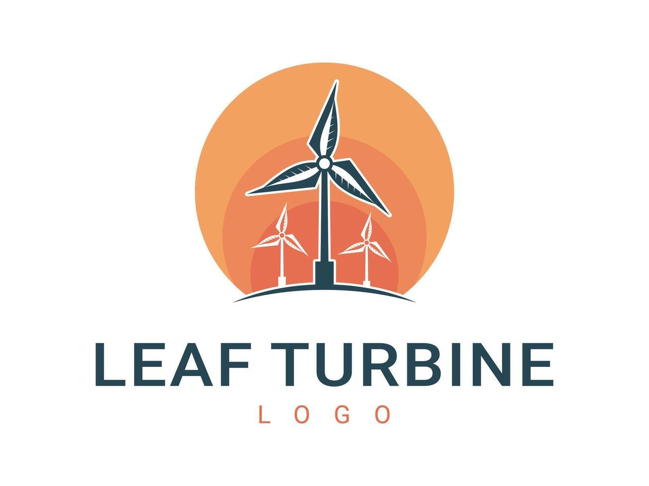 Refined and Modern Leaf-Inspired Turbine Logo vector