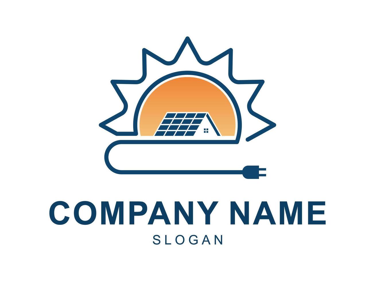 Elegant Contemporary Solar Panel Logo Design vector
