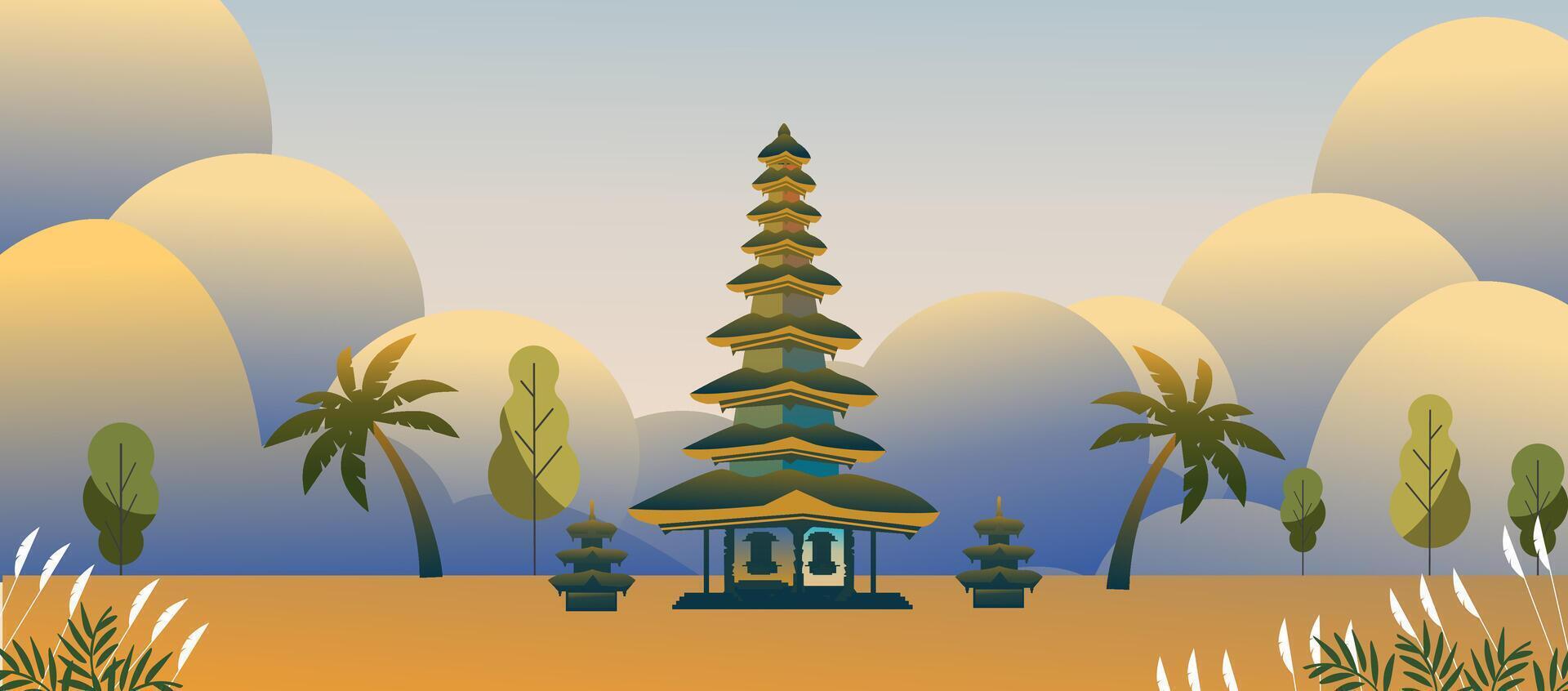 Bali travel background vector