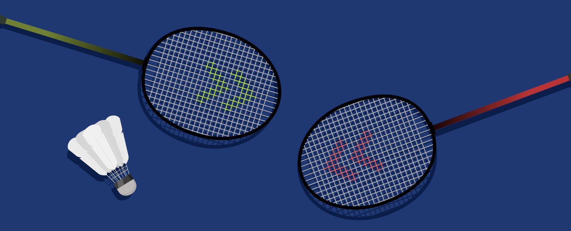 Badminton background flat illustration simple vector