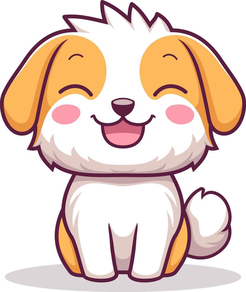 Sitting Puppy Mascot with a Happy Face vector