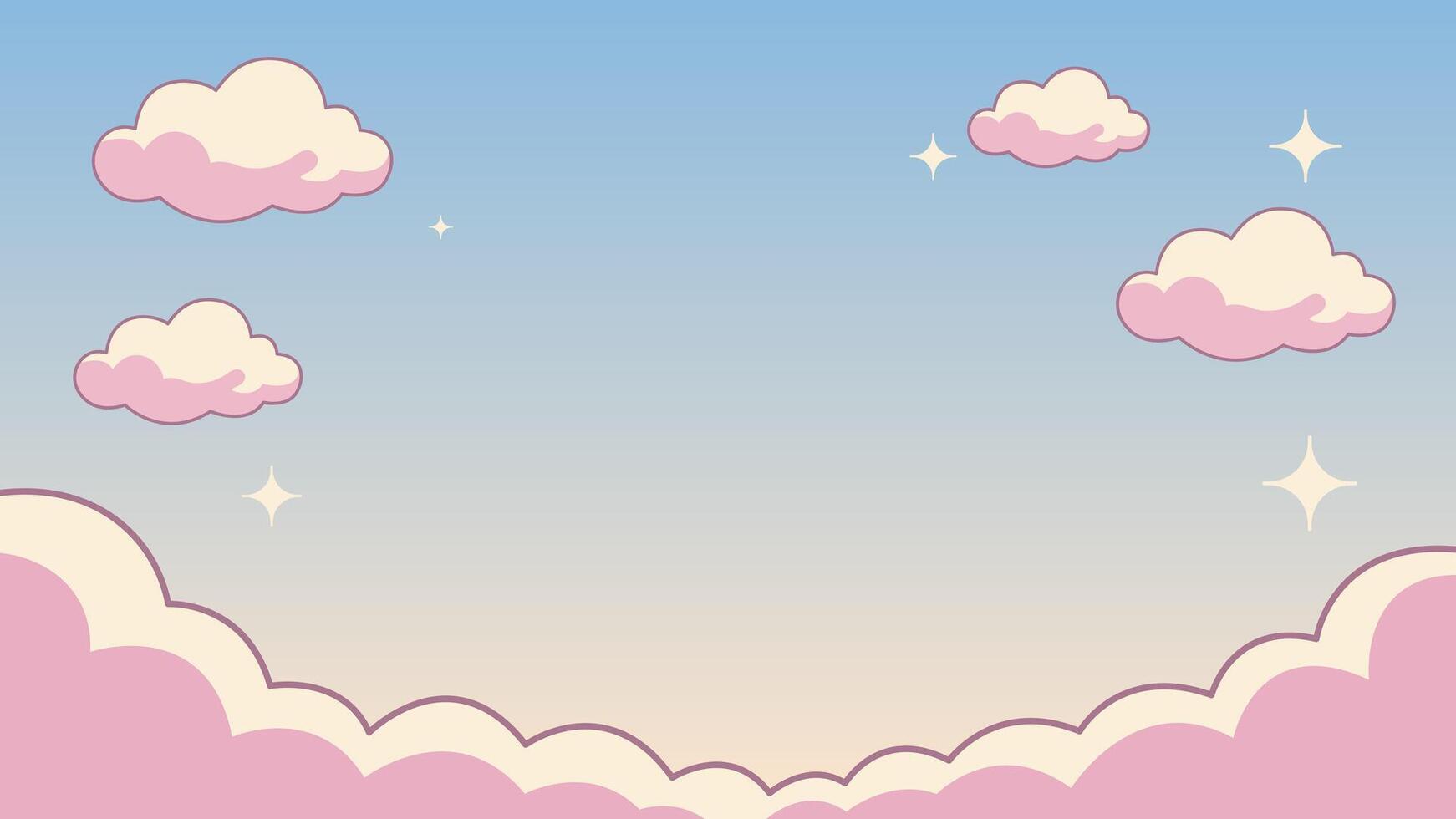 Fluffy Cartoon Cloud Background for Creative Animations vector