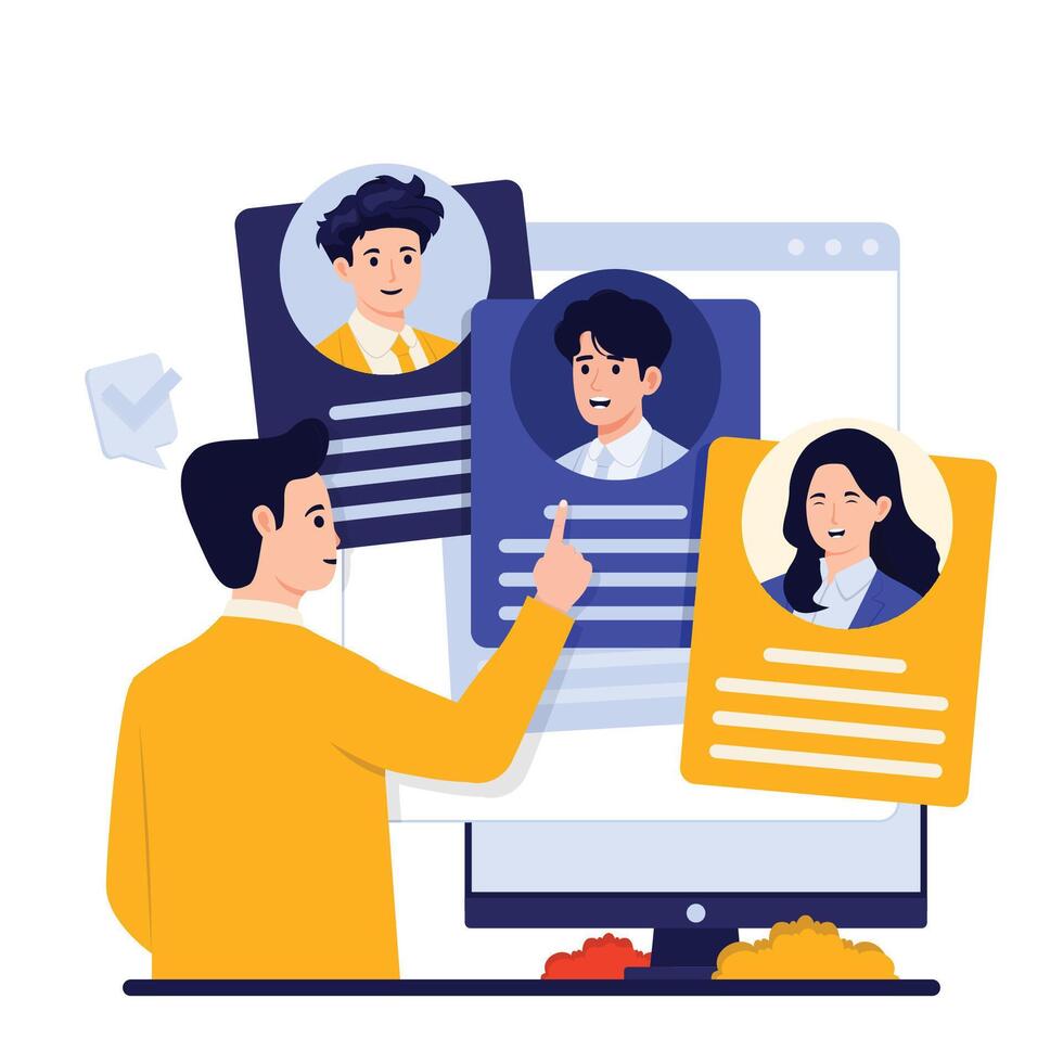 conference concept. recruitment concept with HR vector