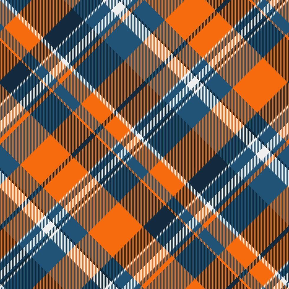 Vibrant diagonal plaid pattern in autumnal orange, brown, and teal. Perfect for textile designs, website backgrounds, or fallthemed projects. vector