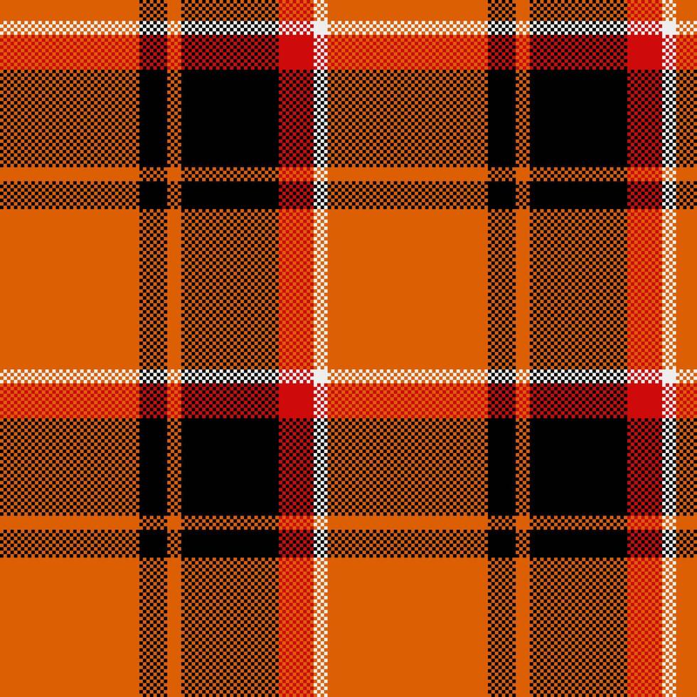 A plaid tartan pattern in orange and black vector