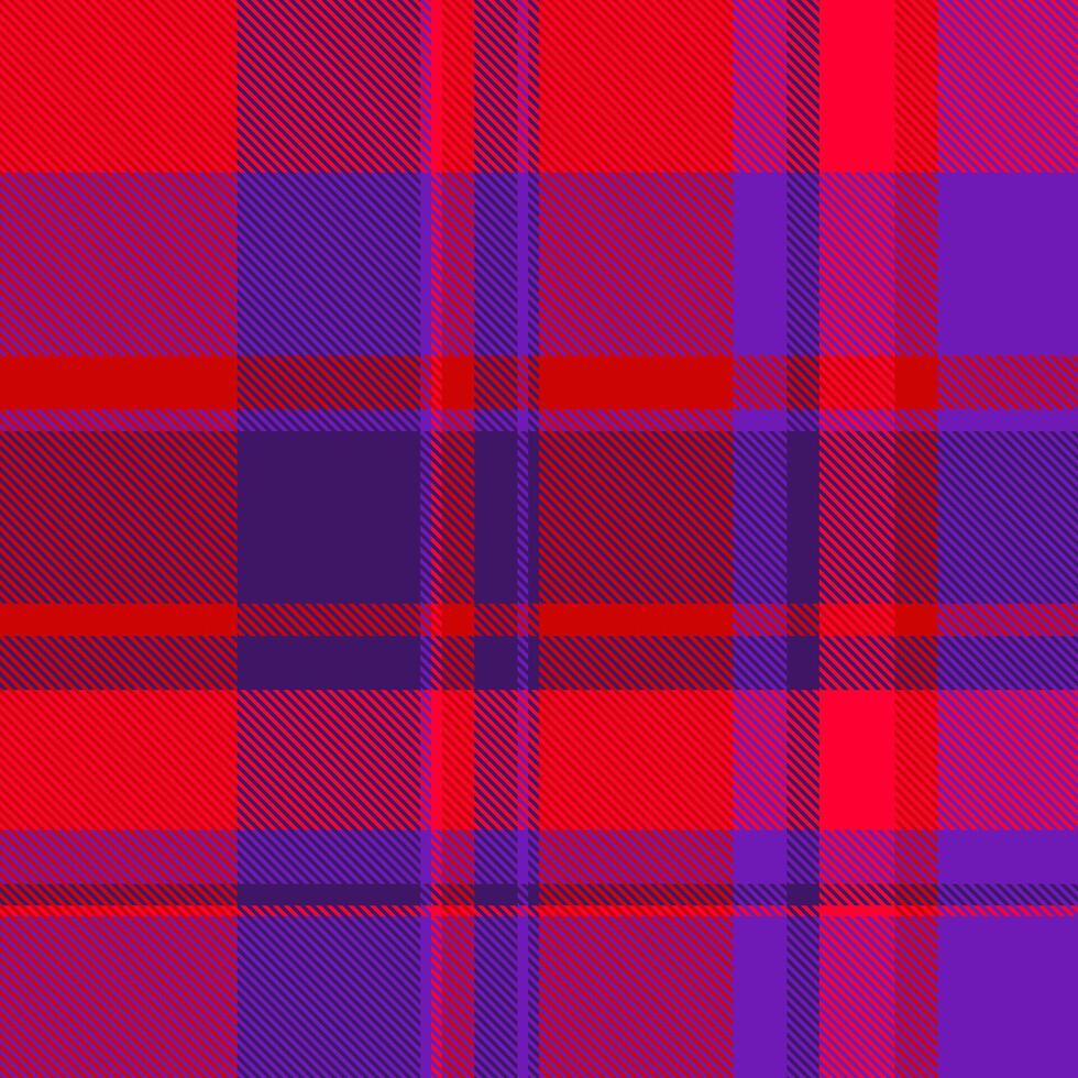 Vibrant red and purple plaid pattern. Perfect for textile design, fashion, websites, or any project needing a bold, energetic texture. vector
