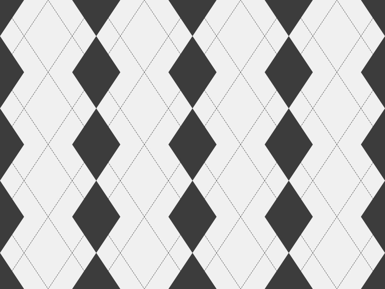Elegant black and white argyle diamond pattern. Perfect for backgrounds, website design, or textile prints. Classic, sophisticated geometric design with subtle texture. vector