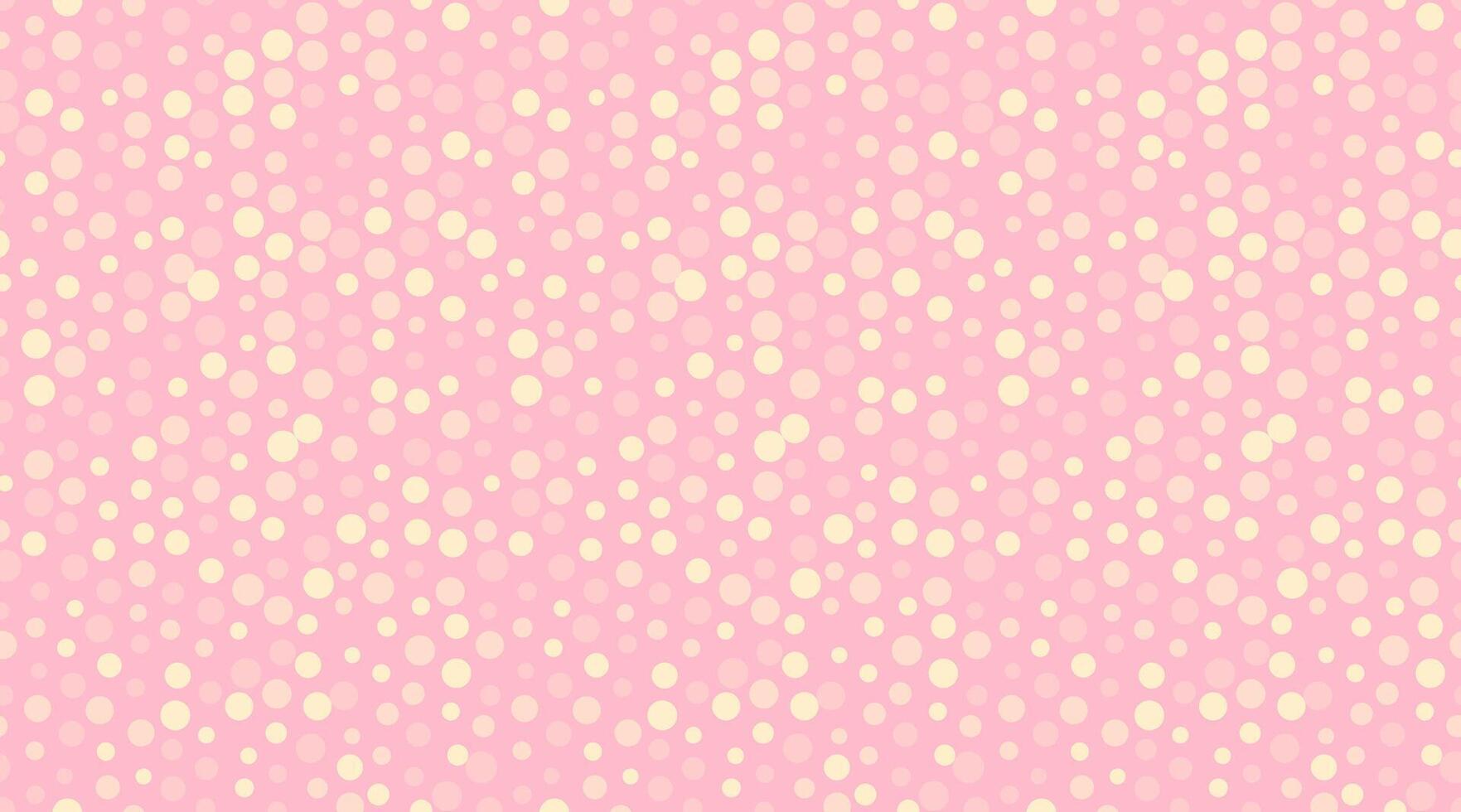 Delightful pastel pink background adorned with a scattering of soft, creamy yellow circles. Perfect for feminine designs, websites, or crafting projects. vector