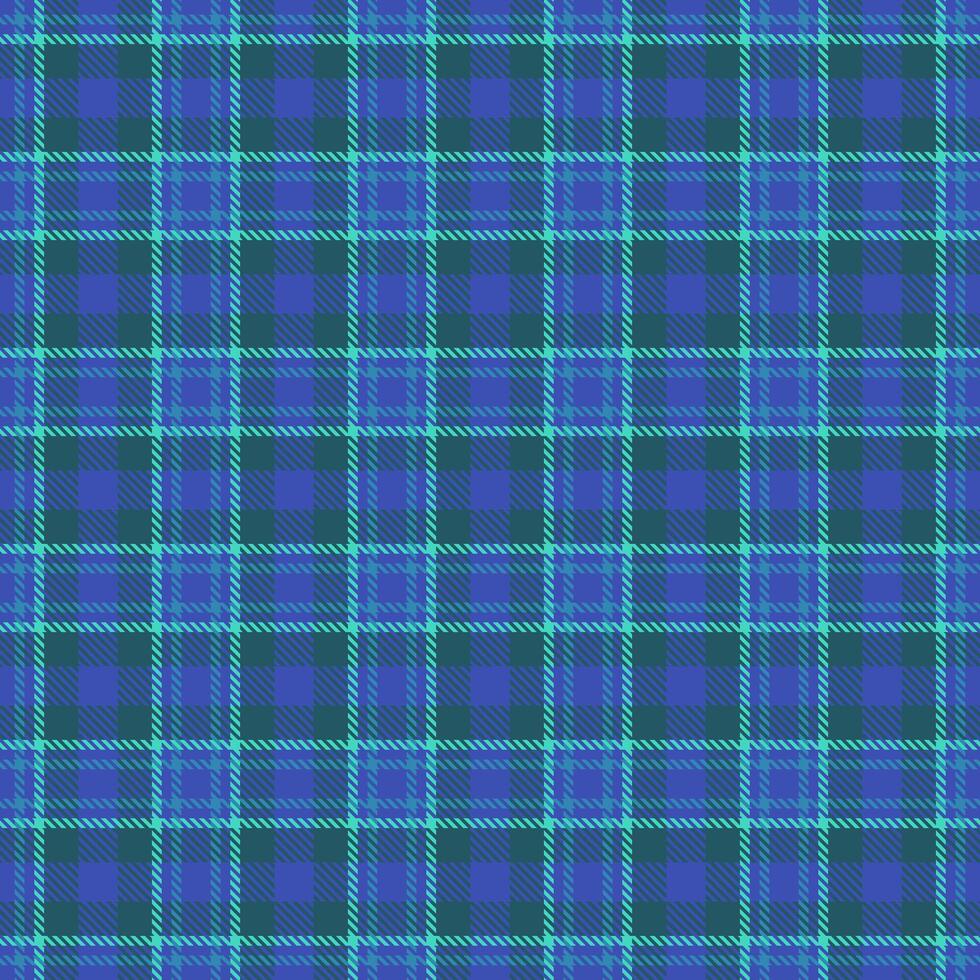 Decorate texture pattern check, ornamental seamless plaid tartan. Purity fabric background textile in cyan and blue colors. vector