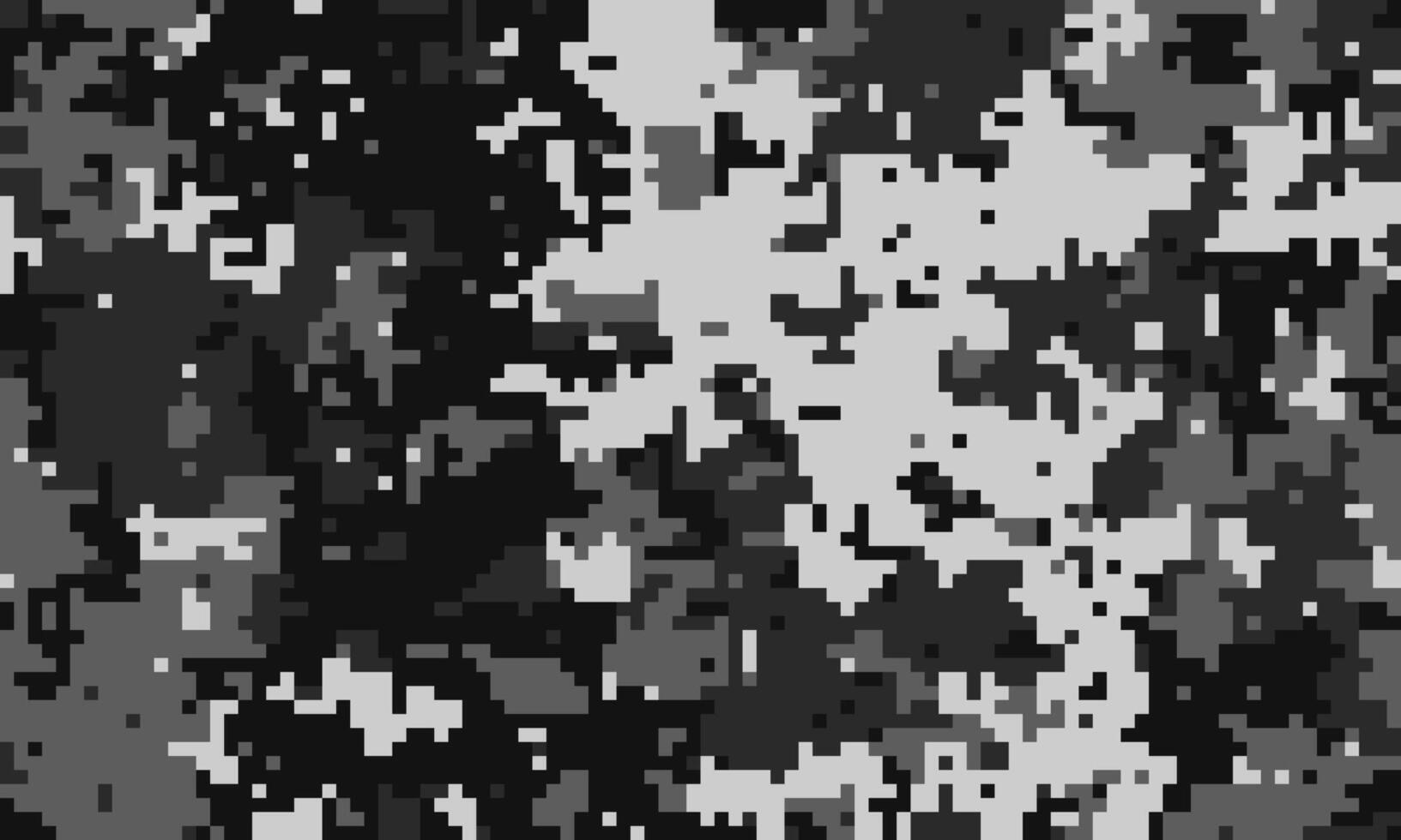 Abstract grayscale pixelated camouflage pattern. Perfect for backgrounds, textiles, or digital art projects needing a modern, edgy, and subtly disruptive design. vector