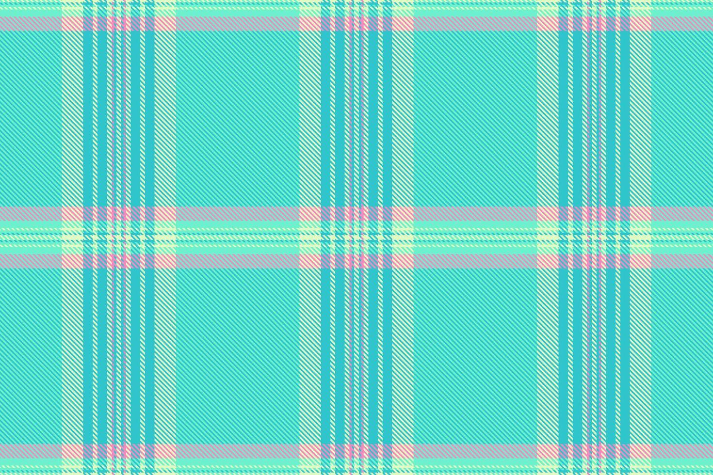 Mesh background seamless texture, line plaid pattern textile. Pretty check tartan fabric in cyan and teal colors. vector