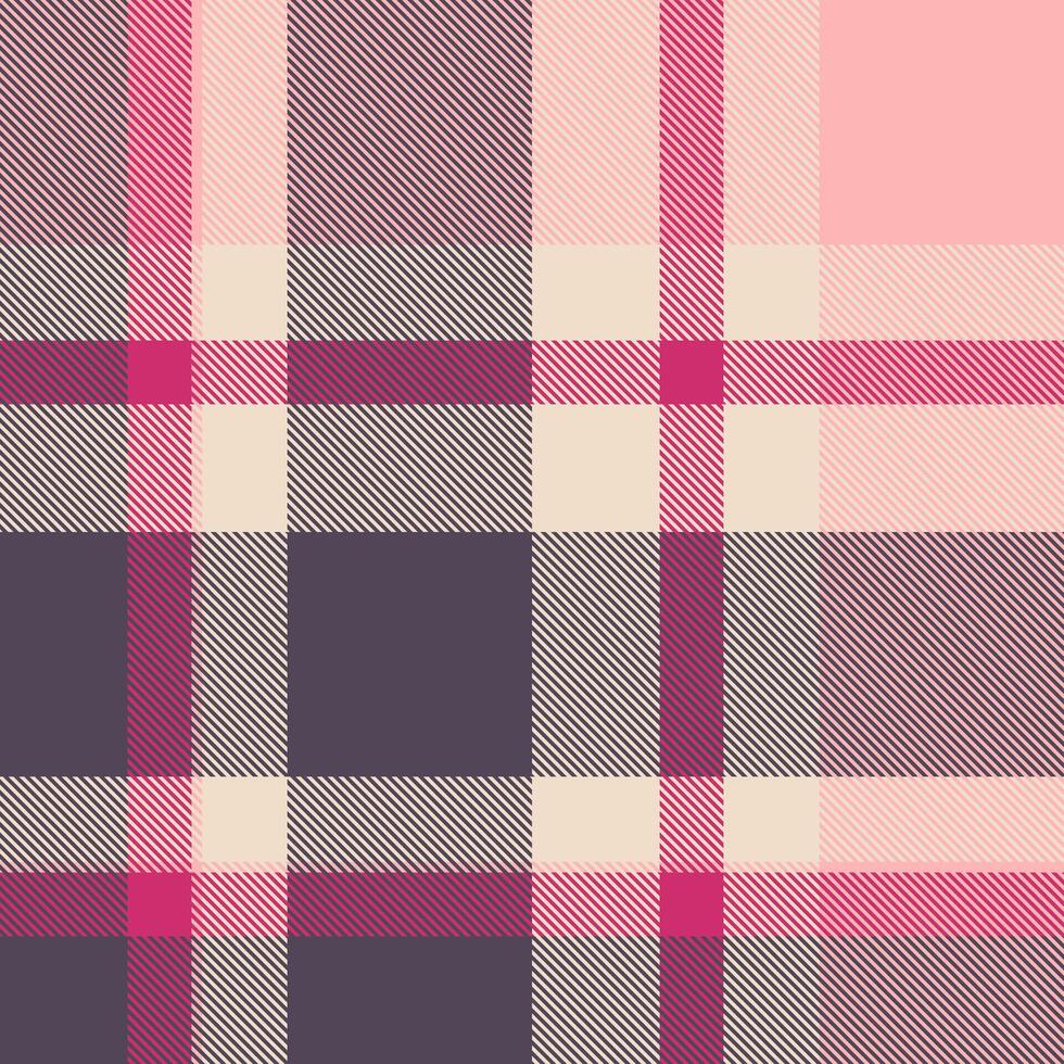 Soft pink and mauve plaid pattern. Perfect for textile design, fashion, scrapbooking, or website backgrounds. Elegant and subtle, this seamless texture evokes feelings of warmth and comfort. vector