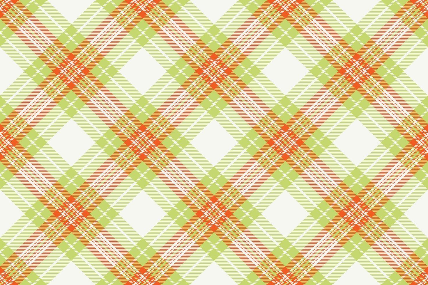 Elegant pastel plaid pattern in lime green, coral, and white. Perfect for textile design, website backgrounds, or crafting projects. vector