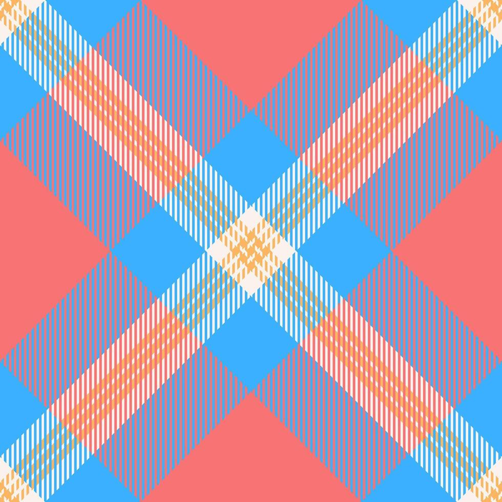 Ethnic seamless tartan , commerce texture textile check. Occupation pattern plaid fabric background in red and cyan colors. vector