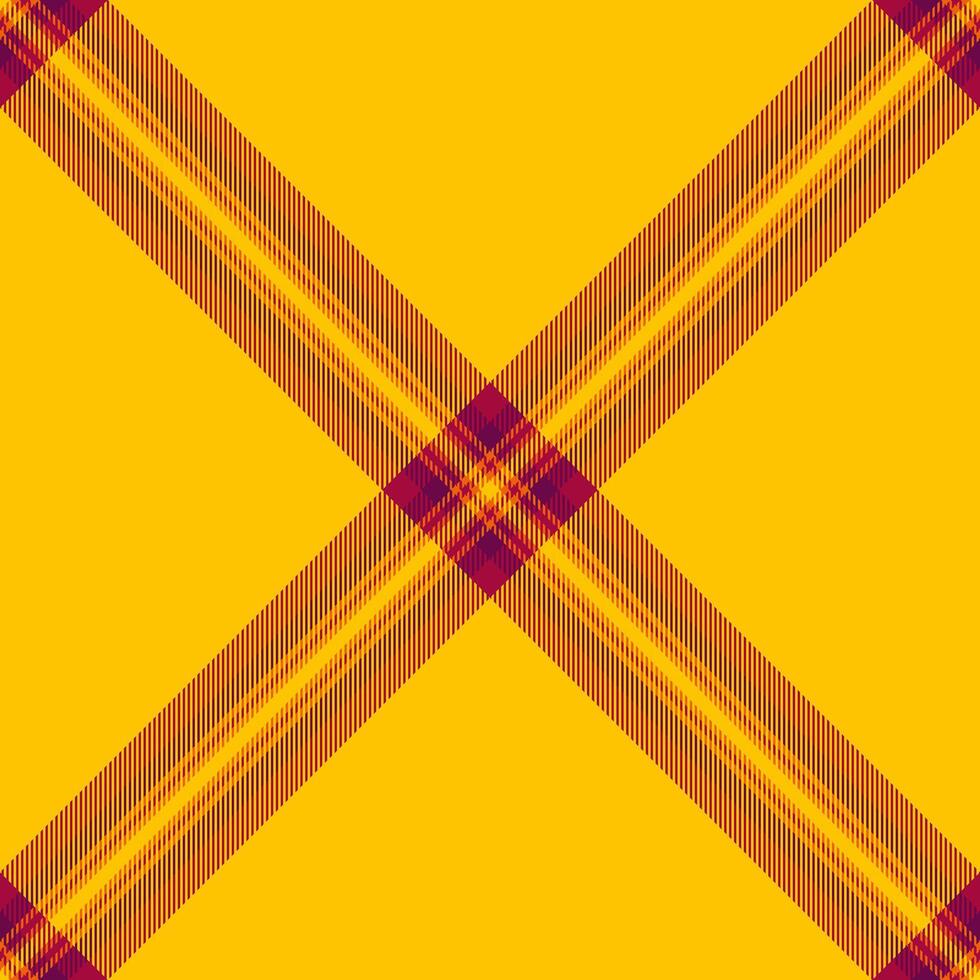 Pillow background texture, vogue tartan textile check. Duvet seamless fabric plaid pattern in golden poppy and red colors. vector