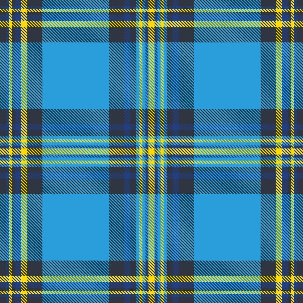 Vibrant blue, yellow, and navy plaid pattern. Ideal for textile design, fashion, website backgrounds, or scrapbooking projects. vector