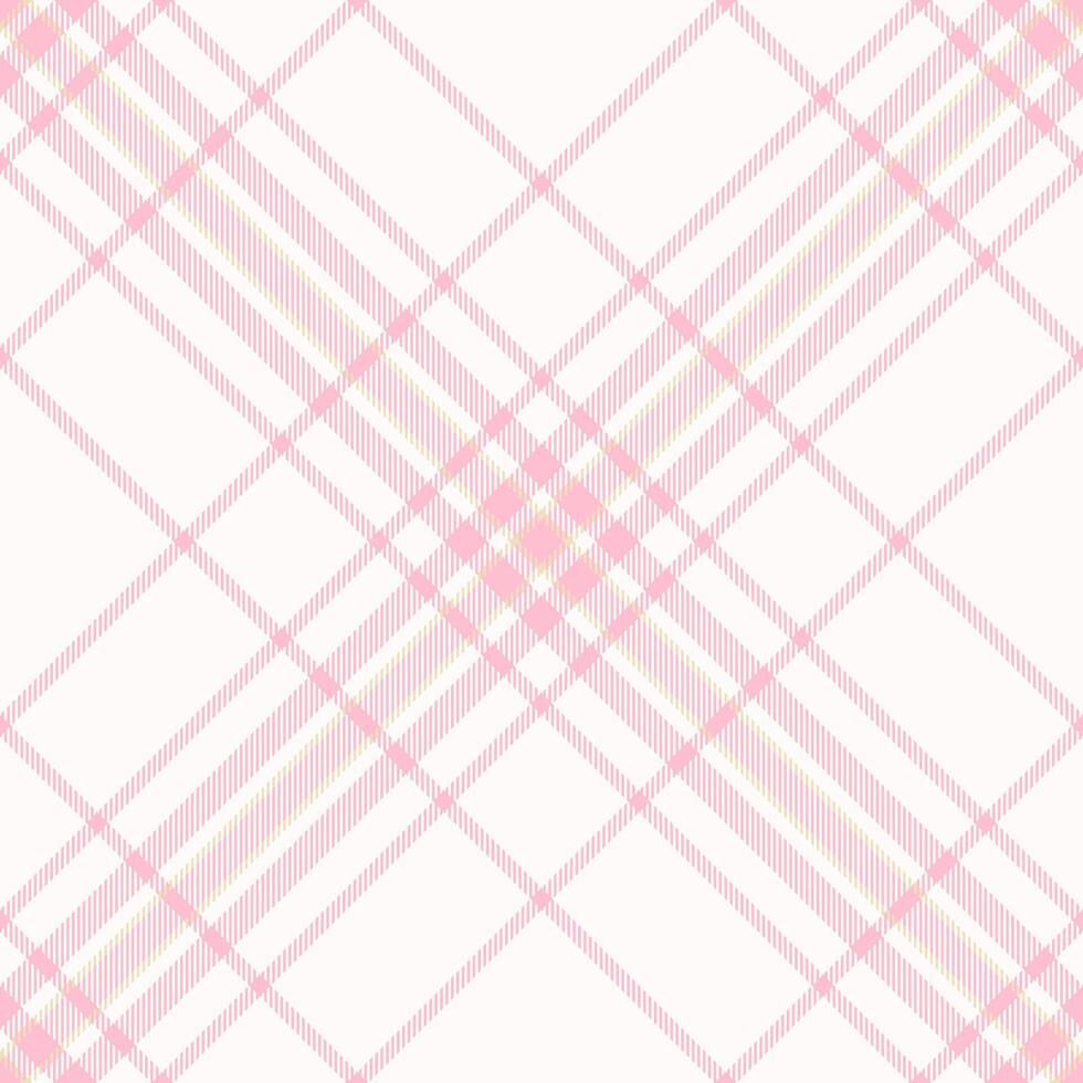 Delicate pink and white plaid pattern. Perfect for backgrounds, textiles, or feminine designs. The subtle pastel hues evoke feelings of calmness and sweetness, ideal for branding or website design. vector