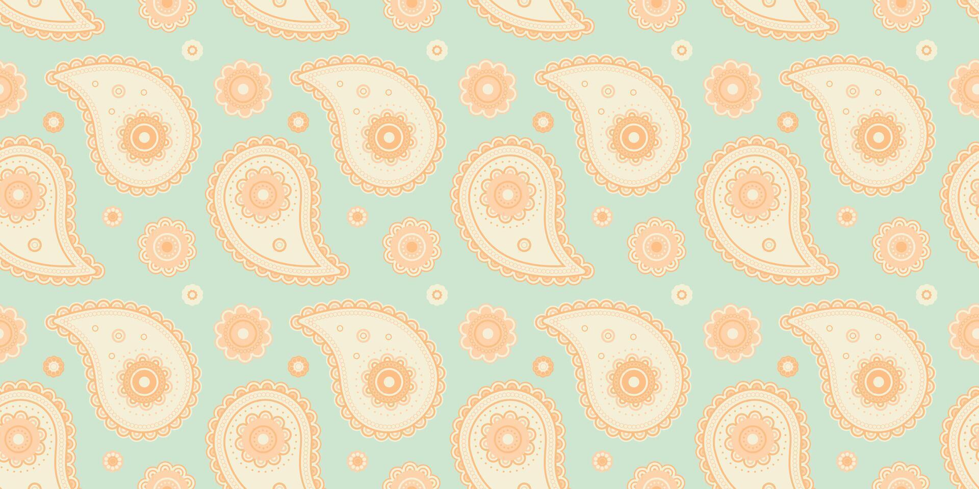 Fabric sample by fantasy wear. Seamless pattern botanical by style contemporary. Sketch ornament with india indian. vector