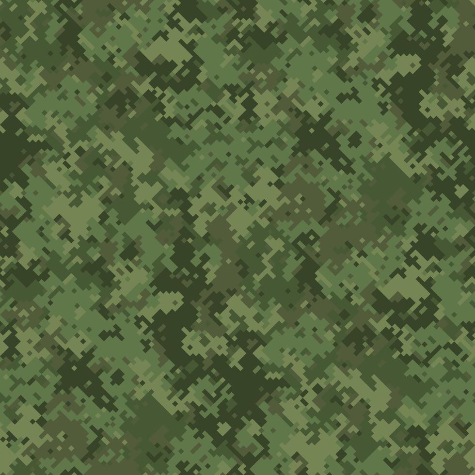 Abstract digital camouflage pattern. Perfect for backgrounds, textiles, or militarythemed designs. The pixelated texture offers a modern, tactical feel, blending seamlessly into various contexts. vector