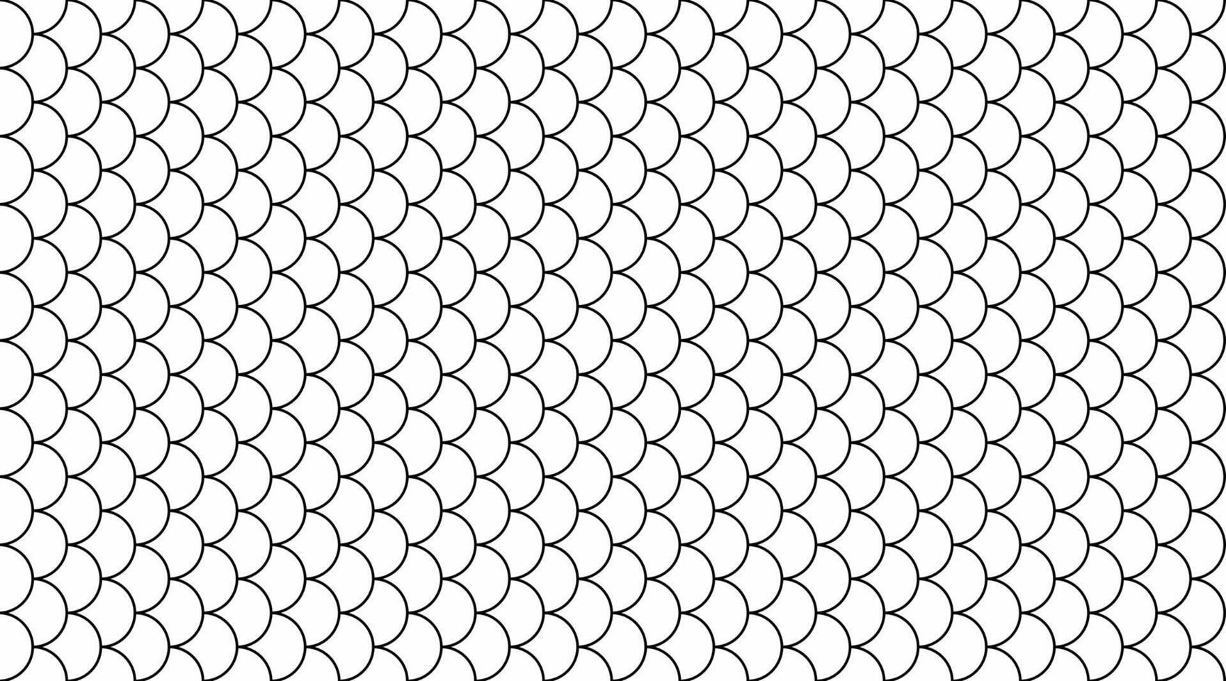 Abstract seamless pattern of overlapping black circles on white background. Elegant, minimalist design perfect for textile prints, website backgrounds, or decorative elements. vector