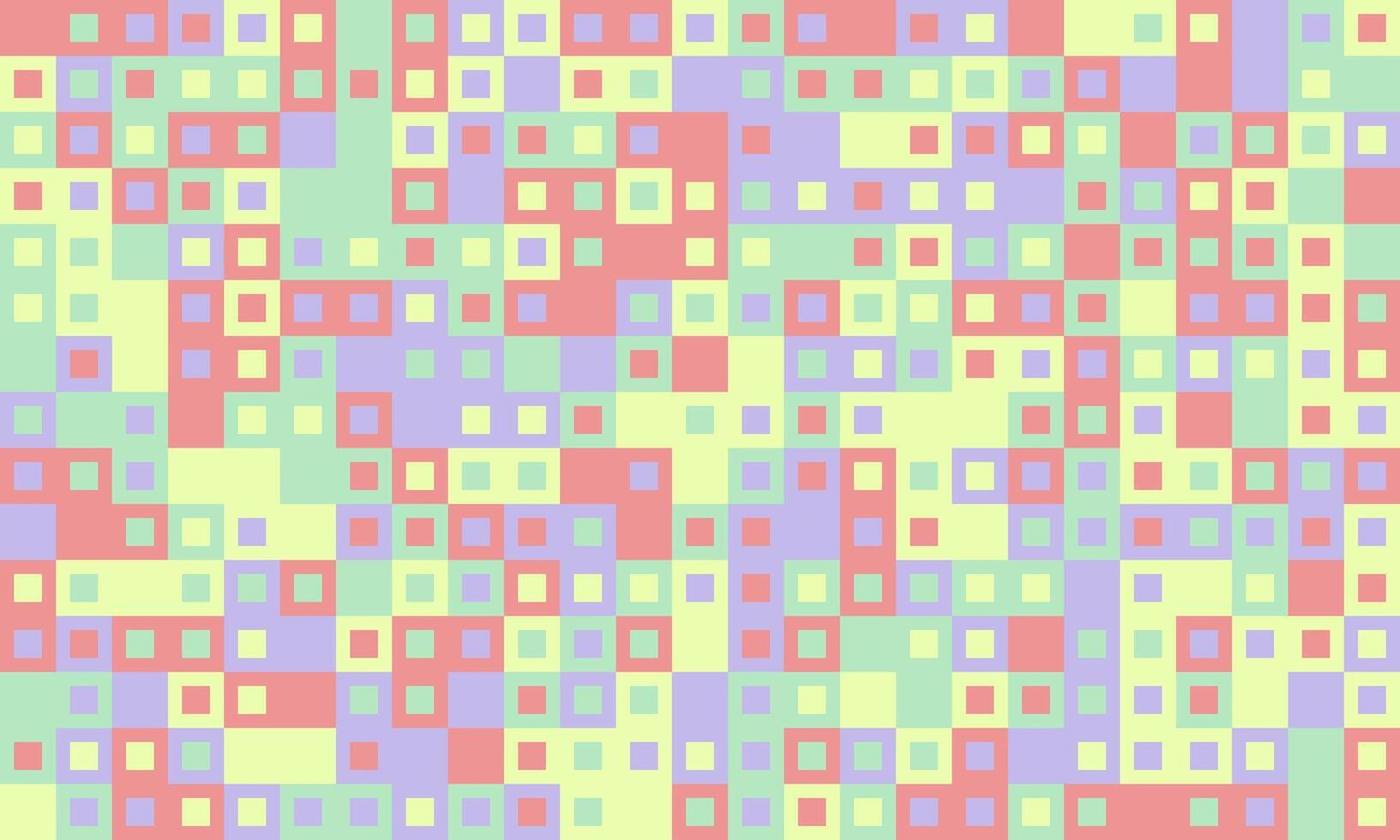 Abstract pastel square mosaic. Perfect for website backgrounds, textiles, playful branding, or modern art projects. This vibrant, geometric pattern evokes feelings of joy and energy. vector