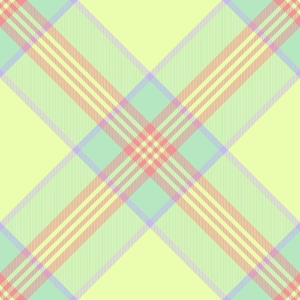 Indoor pattern fabric texture, teen background check . Club tartan seamless plaid textile in light and lime colors. vector