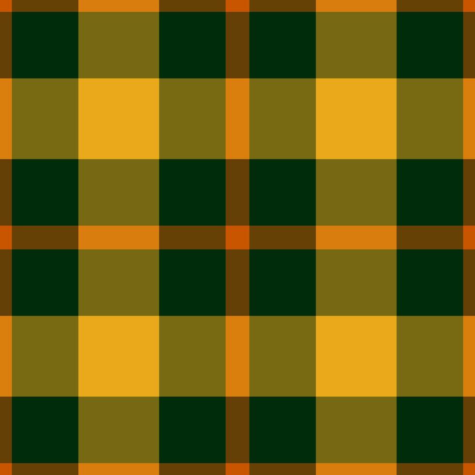 Intricate plaid texture , bold textile fabric check. Menu tartan pattern seamless background in amber and yellow colors. vector