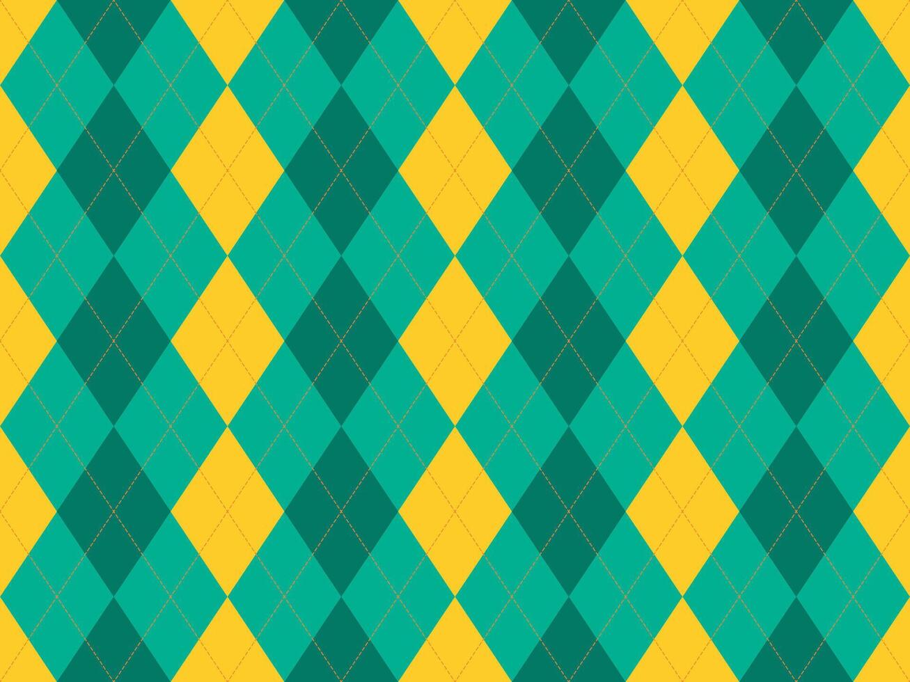 A green and yellow argyle pattern vector