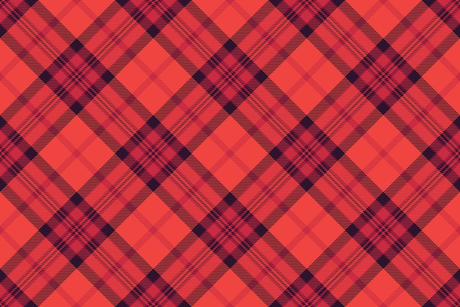 Vibrant coral and navy diagonal plaid pattern. Perfect for textile design, website backgrounds, or festive projects. vector