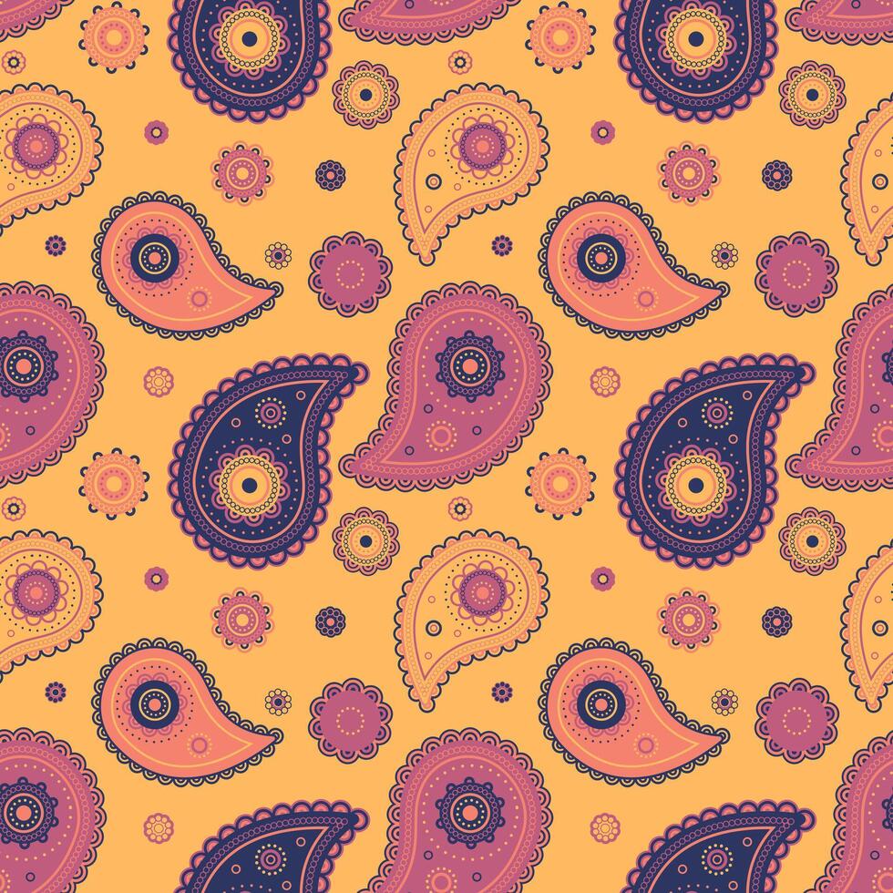 Paisley vitality a swirl sketching. Oriental medallion of classical swatch. Abstract indian as summer repeating. vector
