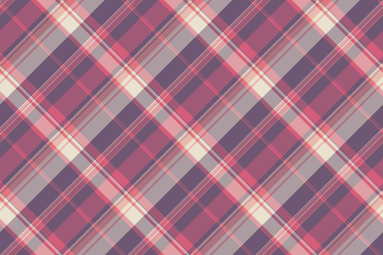 Costume plaid pattern, coloured fabric check seamless. Cute texture textile tartan background in pastel and red colors. vector