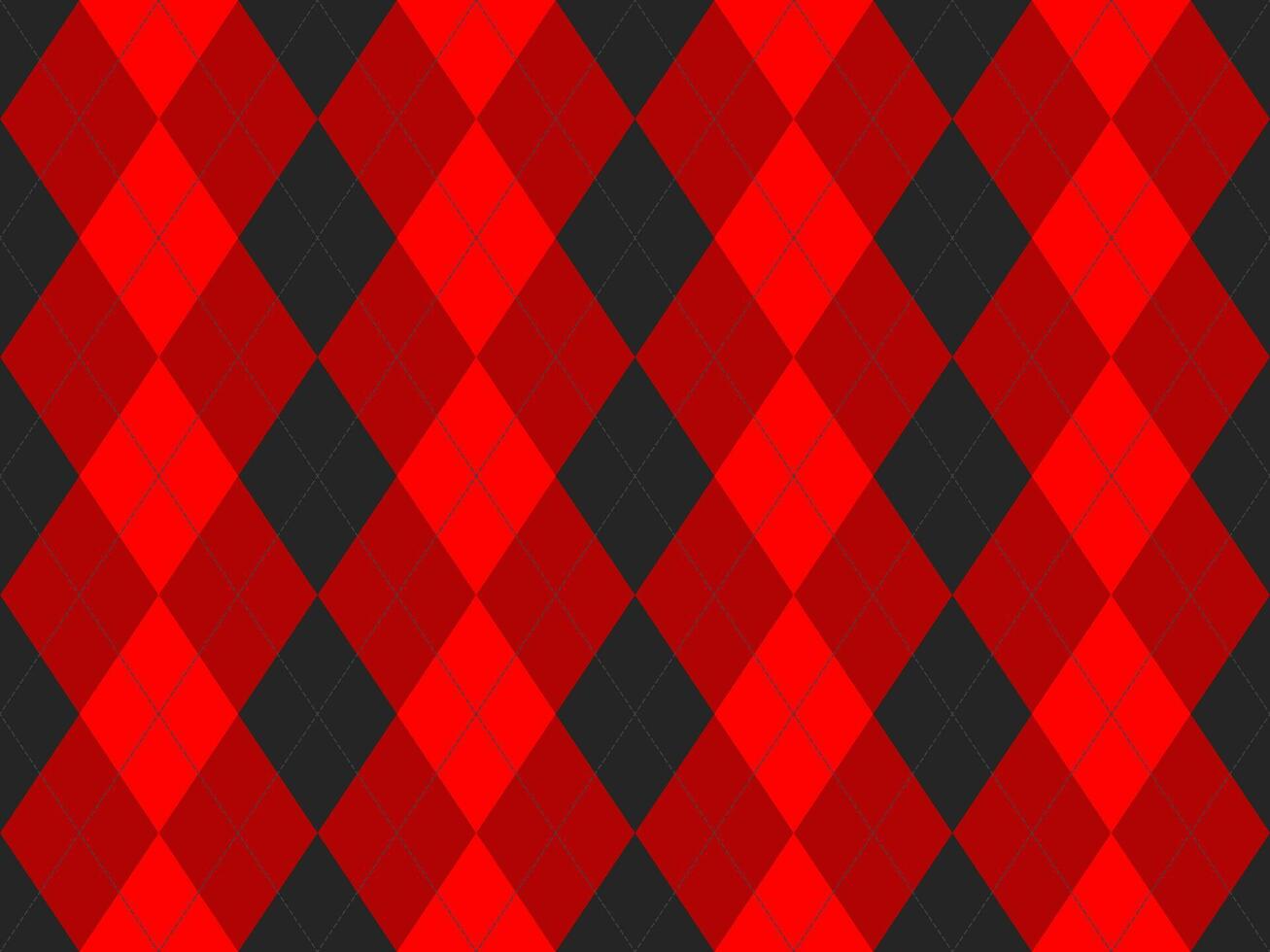 Bold red and black argyle pattern. Vibrant, geometric design ideal for backgrounds, textiles, or fashion projects. vector