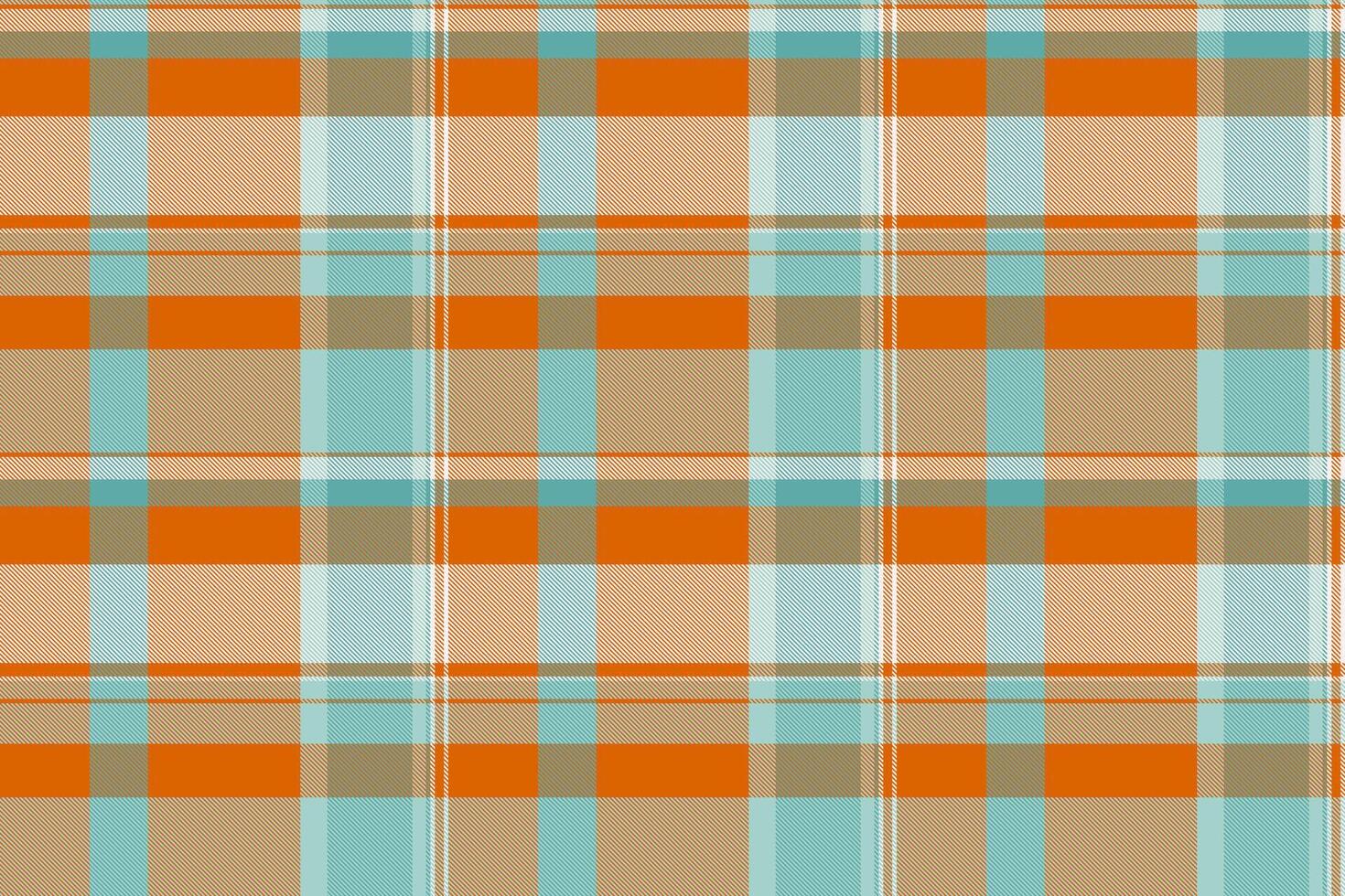 Exotic texture check, sketching background pattern textile. Realistic seamless fabric tartan plaid in orange and light colors. vector