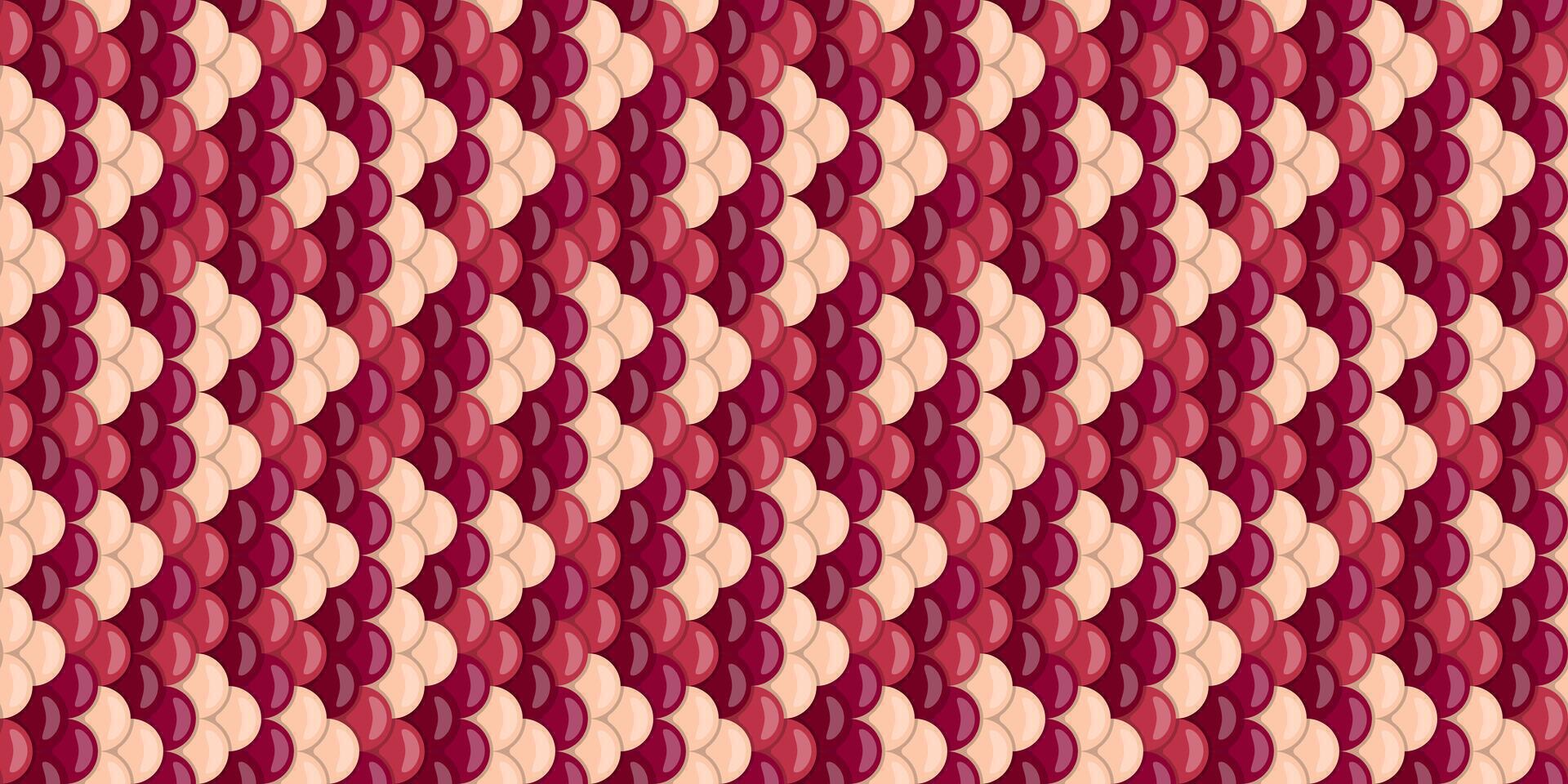 Abstract seamless pattern with overlapping scales in shades of burgundy and beige. Perfect for backgrounds, textures, fashion design, or website design. vector