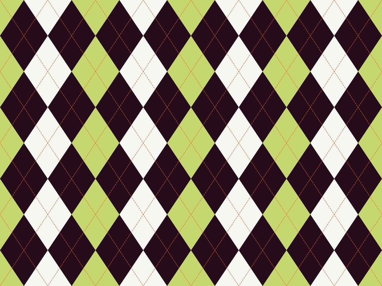 Vibrant argyle pattern in black, white, and lime green. Perfect for textile design, website backgrounds, or playful branding. This bold geometric design offers a retro vibe with modern appeal. vector