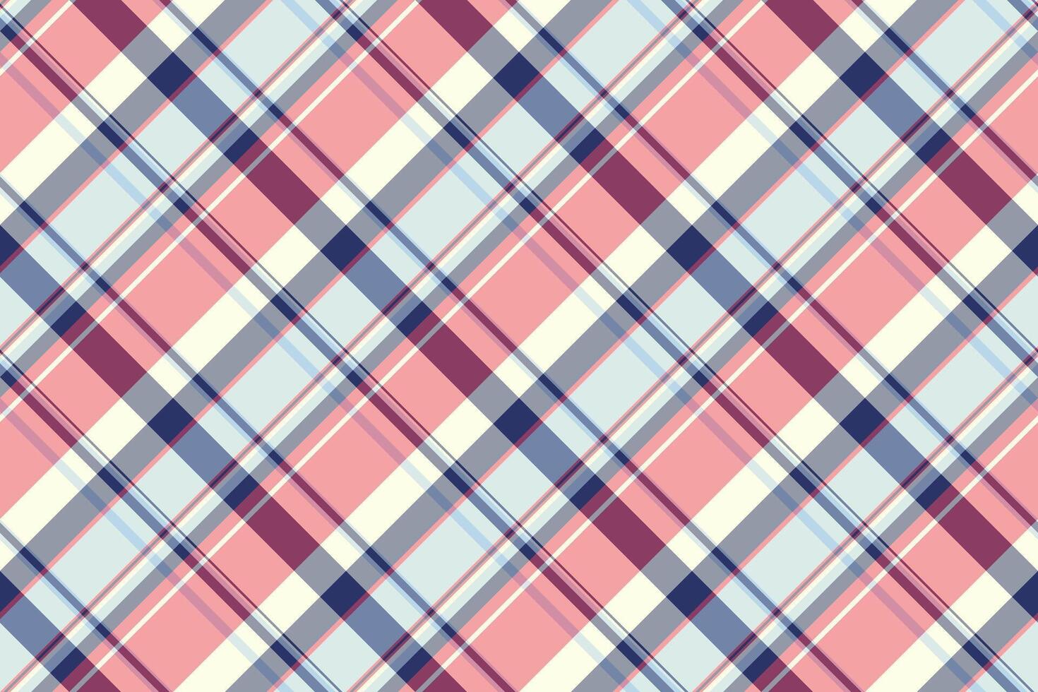 Ornamental texture pattern plaid, installing tartan fabric. Stitch textile seamless background check in red and pastel colors. vector