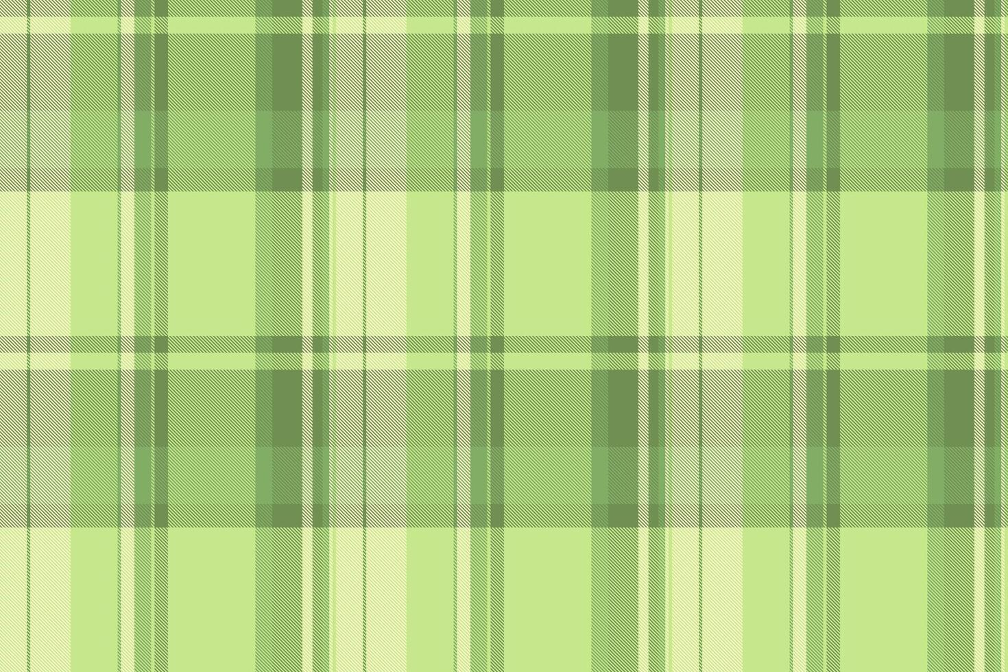 Mature fabric plaid background, fibre texture seamless pattern. Pure check textile tartan in green and light colors. vector