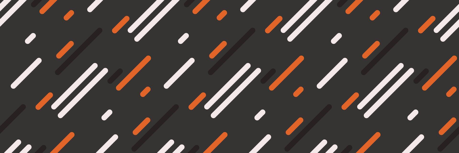 Dynamic abstract pattern featuring diagonal lines in white, orange, and black against a dark background. Ideal for modern designs, presentations, and website backgrounds. vector