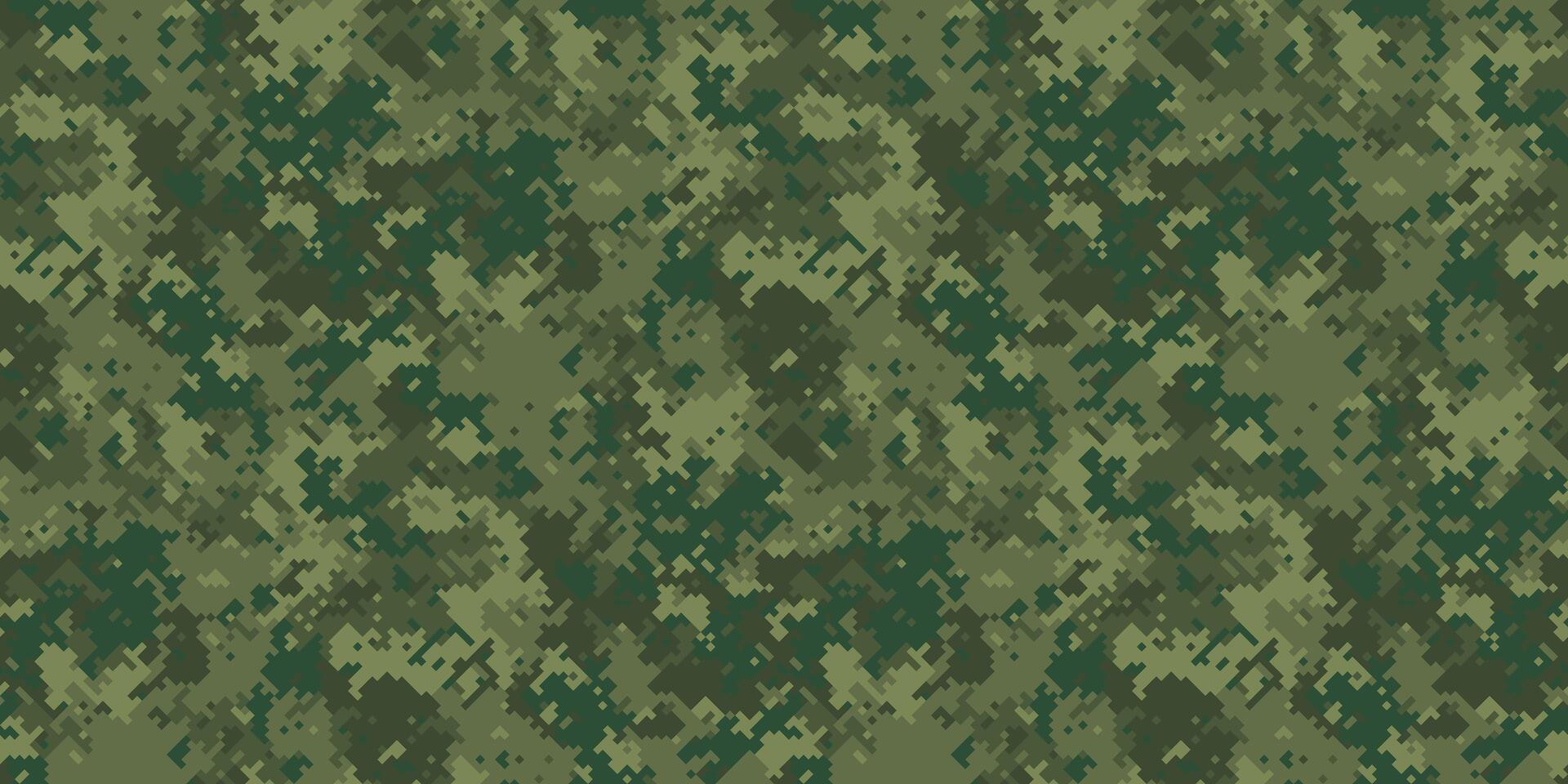 Intricate digital camouflage pattern in shades of green. Perfect for military, hunting, or gaming designs. Evokes themes of concealment, strategy, and nature. vector