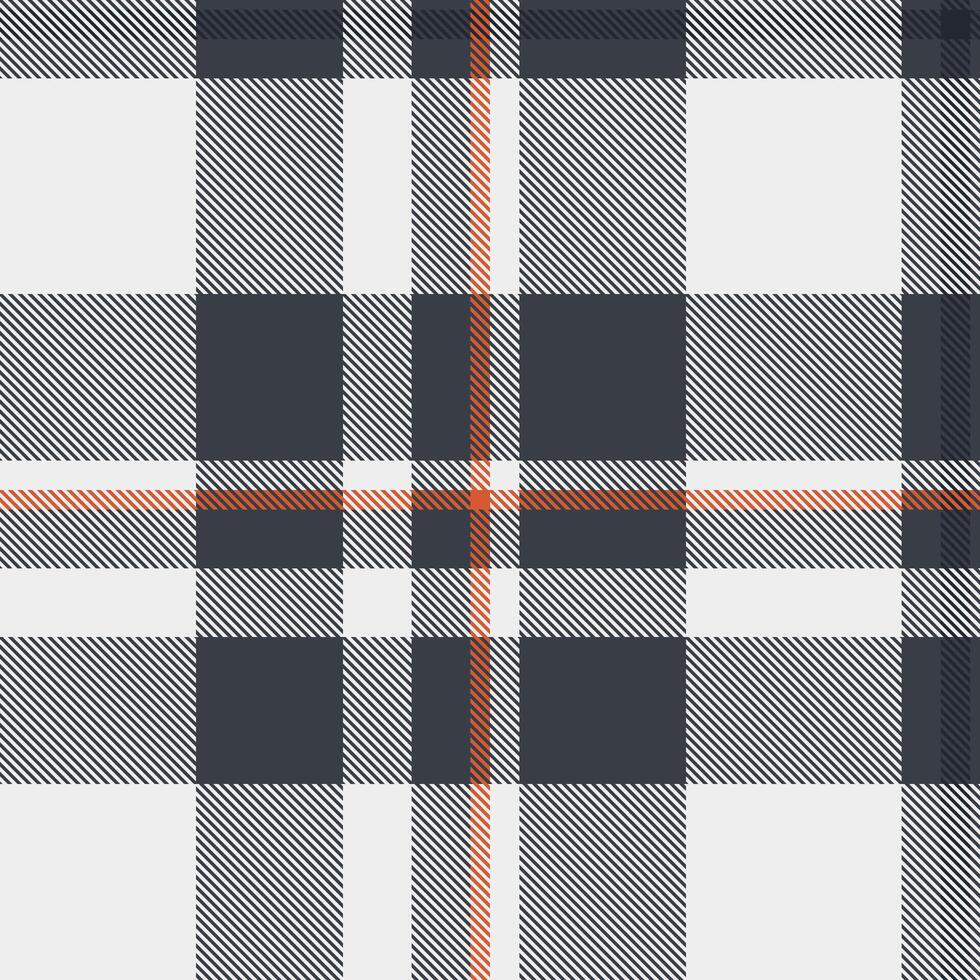Stylish navy, white, and orange plaid pattern. Perfect for textile designs, apparel, website backgrounds, or fallthemed projects. A classic yet modern texture with subtle color accents. vector