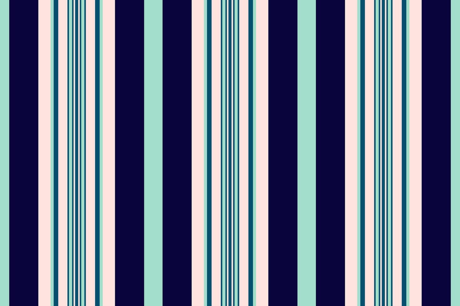 Elegant vertical stripes in navy, blush pink, and seafoam green. Perfect for textile design, website backgrounds, or stationery. A sophisticated and versatile pattern conveying calm and style. vector